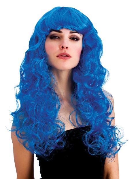 long blue wig